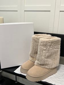 Botas de nieve cálidas y ligeras de piel de oveja con tiras, para hombre y mujer, diseño 2026, calzado informal para exteriores - Product Image 4