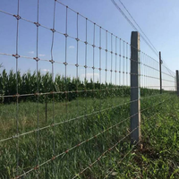 Rouleau de clôture en fil métallique tissé à nœuds fixes pour chèvres, porcs, cerfs, bétail, clôture en treillis métallique galvanisé pour moutons, chevaux, bovins, gibier, ferme