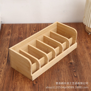 Bamboo Belt <b>Storage</b> Box Rectangle Open Top With Compartments For Wardrobe <b>Clothes</b> Organization - Product Image 1