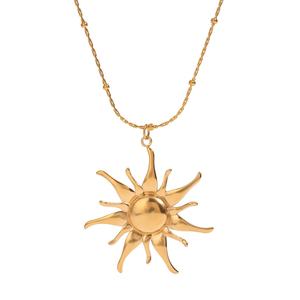 Trendy <b>Long</b> Charm <b>Necklace</b> Jewelry Non Tarnish PVD 18K Real <b>Gold</b> Plated Sun <b>Necklace</b> Stainless Steel for Women Men Girls - Product Image 1