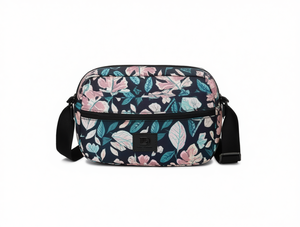 Borsa a Tracolla Floreale in Poliestere per Donna con Patch Logo, Stile per Tutte le Stagioni - Product Image 1