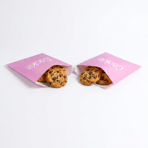 Enten Hot Sale Custom Logo Pink <b>Biodegradable</b> Greaseproof Kraft <b>Paper</b> Bag for Mini Donut Cookies Chocolate Packaging - Product Image 1