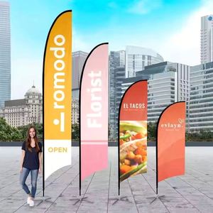 Model Custom Outdoor Advertising <b>Flags</b>, Polyester Material, Aluminum <b>Pole</b>, <b>for</b> Sports Promotion - Product Image 2