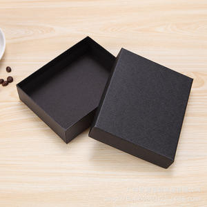 Boîte à bijoux rectangulaire noire pour collier, boîte d'emballage pour bijoux, boîte cadeau avec couvercle Ciel et Terre, boîte cadeau personnalisée pour porte-clés - Product Image 1
