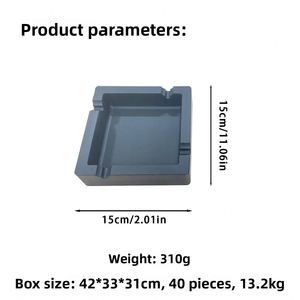 Cendrier carré en silicone incassable et résistant à la chaleur pour cigares, en caoutchouc durable, vente en gros - Product Image 2