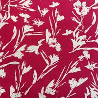 Nouvelle Tendance Tissu Satiné Léger 100% Polyester Imprimé Numérique Rouge Motif Floral pour Robes et Vêtements Lot en Stock