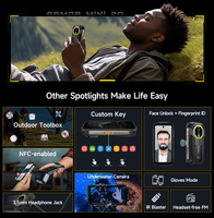 Ulefone Mini 20 Tiny Atom 64MP Caméra de vision nocturne Caméra corporelle de téléphone portable Polyvalent Lumière LED 6200mAh Grande batterie Téléphone robuste