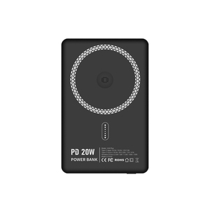 Support magnétique ultra-fin en aluminium 2-en-1 avec affichage LED rapide 5000 mAh et anneau rotatif à 360 degrés pour recharge sans fil rapide - Product Image 1