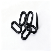 Boucle ovale noire en plastique pour sangle de sac à dos, bagages, accessoires de fixation et de connexion pour sangles en toile