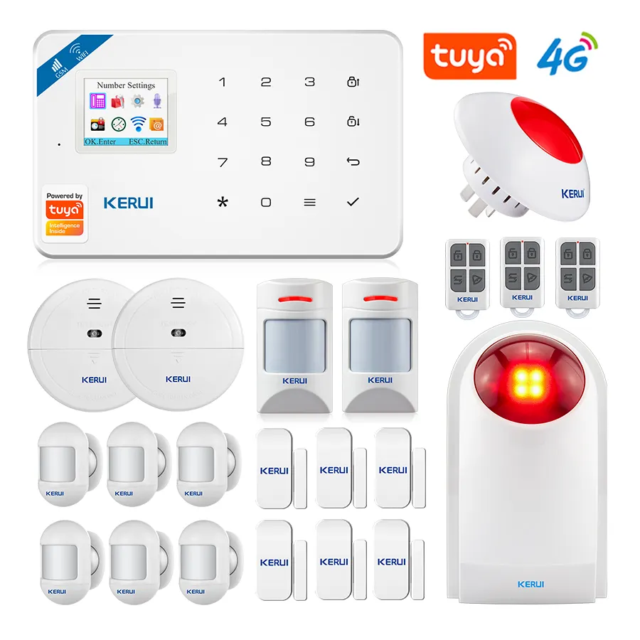 KERUI W184 4G WIFI Alarm System Central Unit Tuya Smart Wireless GSM Alarm Door Sensor Burglar Support Alexa&Google APP Control