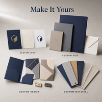 Porte-documents de présentation personnalisé avec logo et emplacement pour cartes de visite pour kit de vente en gros