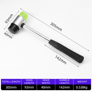Martillo de goma de doble cabeza de grado Industrial DIY OEM personalizado 25-40mm mango de acero a prueba de golpes <span class=keywords><strong>suelo</strong></span> maquinista mazo - Product Image 4