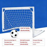 But de football pliable pour enfants, entraînement intérieur/extérieur, avec filet en polyester de 5 mm et cadre en plastique, ballon et sac de transport inclus