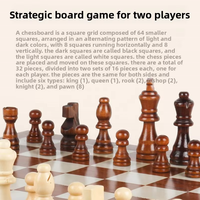 Jeu d'échecs portable en bois pour enfants avec pièces magnétiques, plateau pliable et compartiments de rangement pour les voyages, l'école et le travail - Écologique