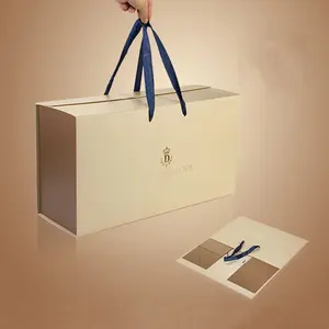 Luxury foldable cardboard shoe box with handle packaging box for shoes