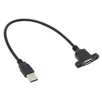 Dudukan Panel USB 3.0 pria ke Wanita kabel ekstensi USB2.0 dengan sekrup jaket PVC 5Gbps dan pelindung jalinan untuk komputer