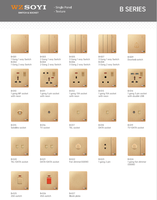 Interruptor pared 2 botones 1 vía 16A 110-250V panel pared apto Tailandia España México Perú viviendas hoteles instalación eléct