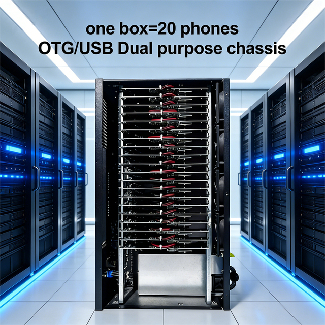 JYWD Group Control Box Phone Farm Server Rack Box 20PCS Mobile Phone Motherboard Batch Synchronization Control Unified