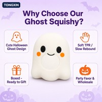 Jouet Squishy Fantôme d'Halloween TONGXIN Géant à Remontée Lente en TPR Souple Anti-Stress à Presser, Cadeau en Boîte, Vente en Gros