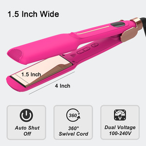 Lisseur professionnel en gros à chauffage rapide avec plaques larges et écran LCD, personnalisable avec votre logo - Product Image 6