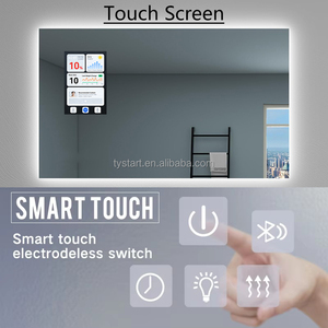 Miroir de salle de bain moderne rectangulaire à LED éclairé avec télévision intelligente Android et conception étanche IP65 - Product Image 2