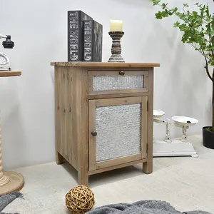 INNOVA Home salon rustique fait à la main en bois sculpté chevet table de chevet armoire de rangement pour meubles de chambre