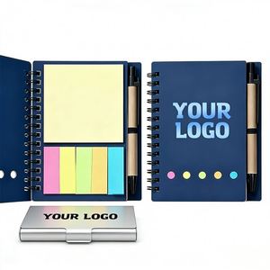 Wholesale Kraft Small Notebook for Business School Stationary Promo <b>Gift</b> Sticky Note Custom Logo Notepads With Pen - Product Image 1