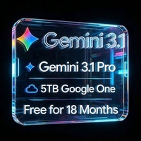 Abonnement officiel Google One 5 To de stockage, 18 mois, lié à votre compte Gmail, utilisation mondiale, compatible Mac/Linux, stock rapide