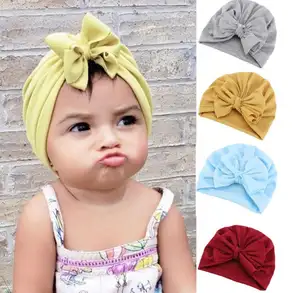 New Baby Knot Pullover cappelli di stoffa lavorati a maglia morbidi per bambini fasce per bambini il cappello neonato cappello turbante quattro stagioni