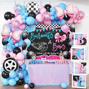 Décorations de révélation de sexe Burnouts or Bows, guirlande de ballons rose et bleu, <span class=keywords><strong>kit</strong></span> de décoration pour la fête de révélation de sexe, quel sera le sexe du bébé, toile de fond pour la fête de révélation de sexe - Product Image 5