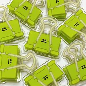 Coloré dessin animé acrylique liant Clips <span class=keywords><strong>petits</strong></span> yeux PP fichier billet Journal <span class=keywords><strong>livre</strong></span> Clips bureau papeterie artisanat fournitures - Product Image 2