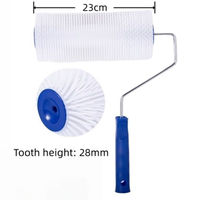 Kit d'outils de construction en ciment autonivelant avec chaussures à pointes, rouleau de dégazage et raclette crantée pour revêtement de sol époxy