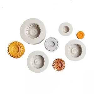 <b>Silicone</b> Mold For Car Tire Gear Cake Decoration DIY <b>Baking</b> Molds 4 Pieces Grayish White - Product Image 5