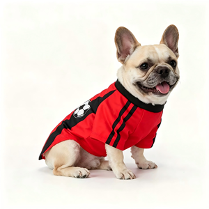 T-shirt de football pour chien à séchage rapide Coupe du Monde, rayé, à manches courtes, vêtements pour animaux de compagnie pour bouledogues - Product Image 4