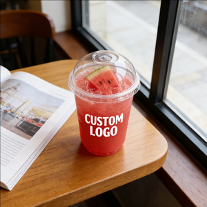 Gobelets en plastique personnalisés Starlight 6oz 24oz à paroi simple 90mm avec fond arrondi, impression UV pour les boutiques de café et de jus - Product Image 3