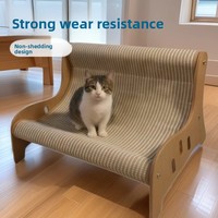 Planche à gratter pour chat en sisal, durable, grande, intégrée au canapé inclinable, respirante, chaude, adaptée à toutes les saisons, hamac en bois pour chat