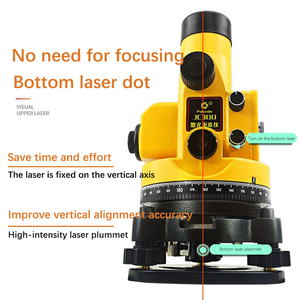 Nivel Láser Industrial Futian JC300 de Luz Roja Intensa, Alcance de 200M, Alimentado por Batería AAA, Alineación Vertical - Product Image 4