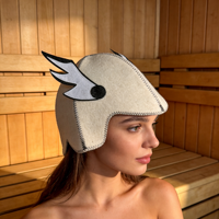Topi Sauna Gaya Topi Berbahan Wol Abu-abu, Lembut, Tebal, Cepat Kering, Pelindung Telinga, Perawatan Rambut untuk Spa dan Pemandian Air Panas