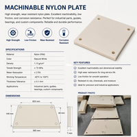 Plaque en nylon de forme personnalisée PA6 PA66 MC, plaque en polyamide avec trous percés, service d'usinage CNC, plaque industrielle résistante à l'usure