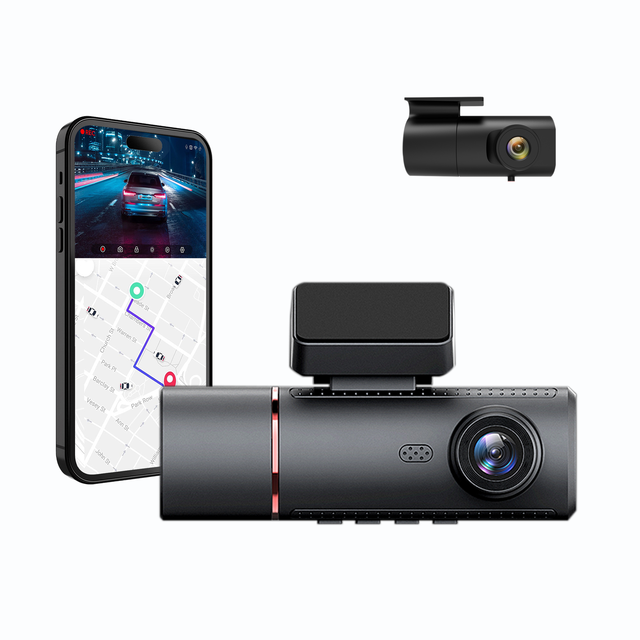 2K Dash Cam with Wifi GPS Car DVR Camera 3 Channel Cameras Black Box F1.8 with 3 Inches LCD for Parking Mode Observation