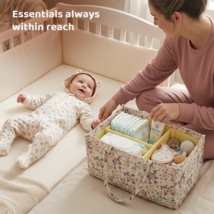 Organisateur de couches portable et pliable, matelassé et <span class=keywords><strong>lavable</strong></span>, grand sac de rangement multifonctionnel pour essentiels de nouveau-nés - Product Image 5