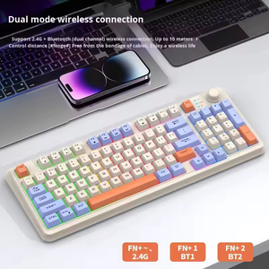 คีย์บอร์ดไร้สาย K94 RGB Backlit แบบสองโหมด USB Mechanical ดีไซน์ทันสมัย สีสันสวยงาม สำหรับโน้ตบุ๊ก แล็ปท็อป สินค้าใหม่สำหรับการค้าข้ามพรมแดน - Product Image 2