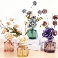 Diffuseur de rose et de chrysanthème de 200 ml, ornement floral sec sans flamme pour la décoration de la maison, chambre et salon