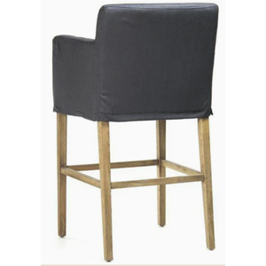 Taburete Alto Avignon Slipcover Counter de Roble Natural, Lino y Espuma, Resistente, para Bar en Casa y Comedor - Product Image 4