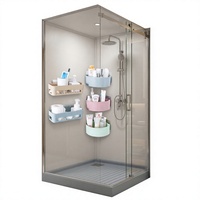 Ensemble de douche intégré pour salle de bain avec base en SMC, ensemble d'accessoires en acier inoxydable, installation sans perçage
