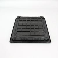 JY-81207 Einweg-Sushi-Box aus Kunststoff Quadratische Plastik-Sushi-Schale mit Transparentem Deckel Kunststoff-Lebensmittelverpackungsbox