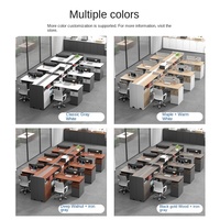 Estación de trabajo moderna para ordenador de 4 personas, escritorio de partición, diseño de muebles modulares comerciales, oficina en casa, escuela, estación de trabajo, Oficina
