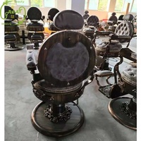 Offre Spéciale chaise de salon de beauté en bronze vintage antique chaise de barbier classique marron pour magasin de salon de coiffure