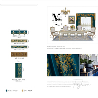 Villa de luxe haut de gamme velours de style européen américain brodé rideau de broderie de salon occultant en gros.