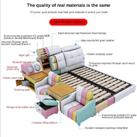 Nouvellement conçu mobile multifonctionnel King Smart Deluxe lit chambre ensemble meubles moderne en cuir lit pour enfants